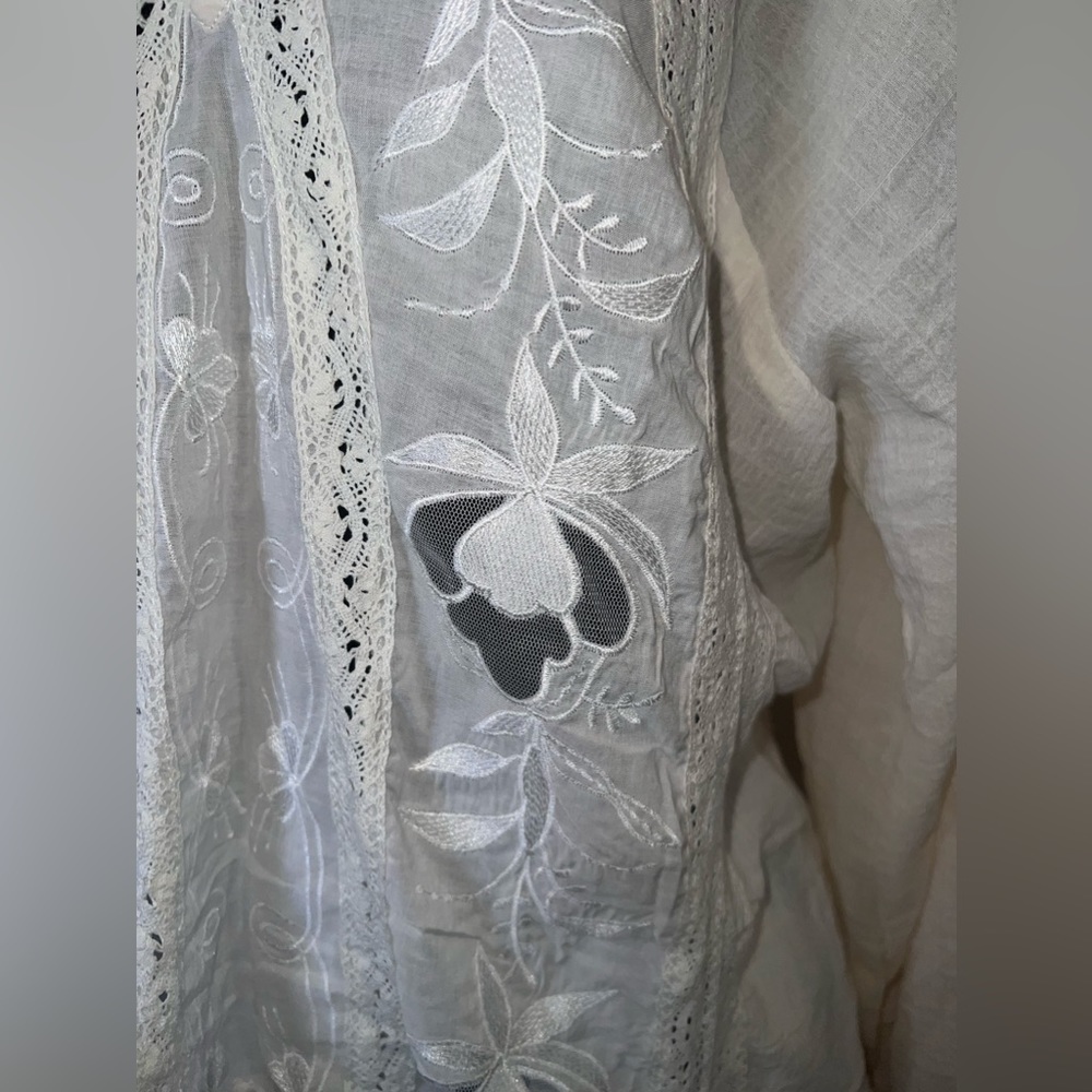Free People Sivan Embroidered Blouse ivory NWT - Picture 7 of 9